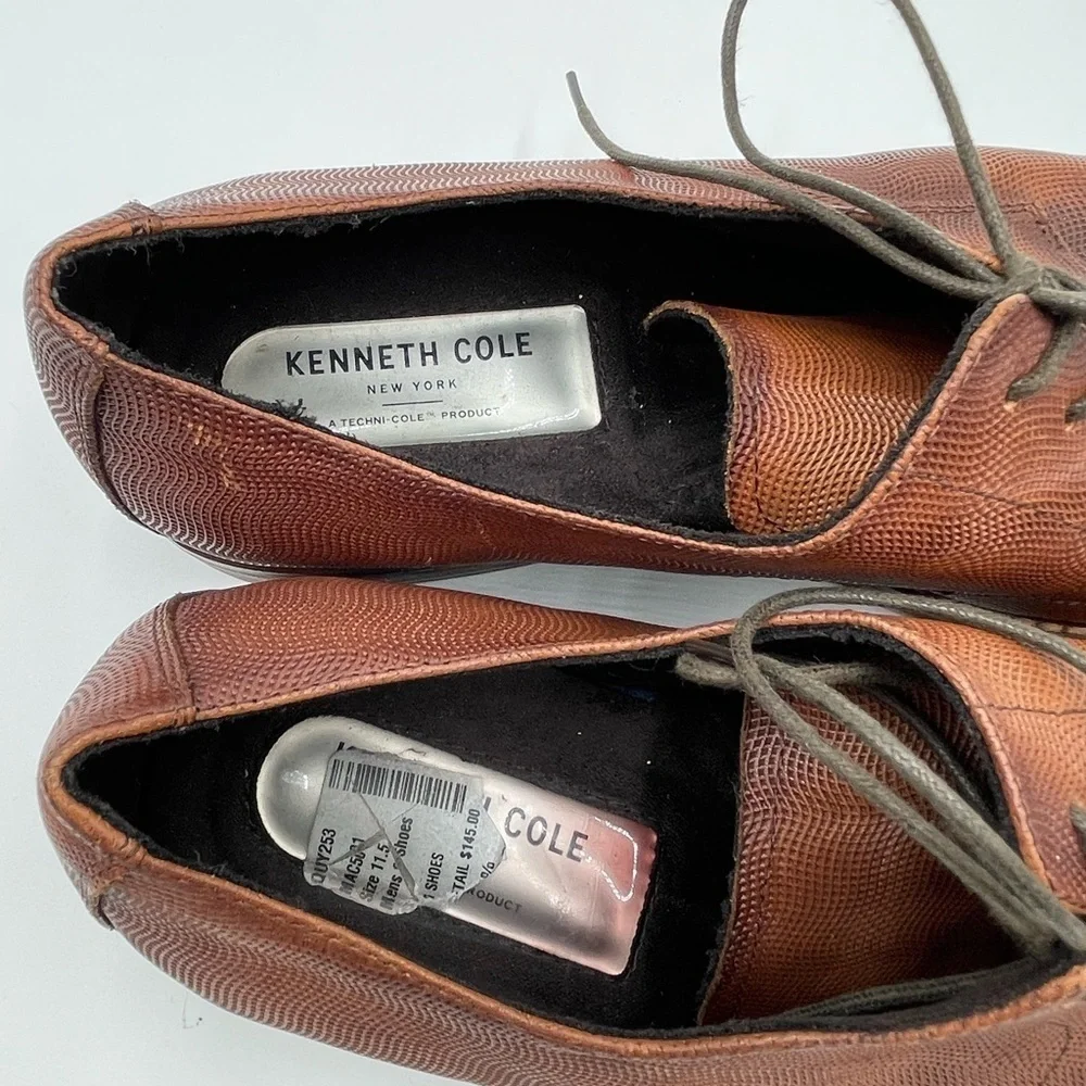 Kenneth Cole New York Men's Dance Lace Up Oxford Brown Size 11.5 Dress Shoes